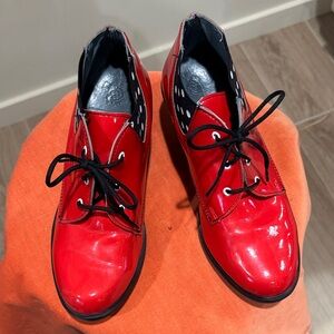Women's Red Patent Leather  Cosplay Ankle Boots